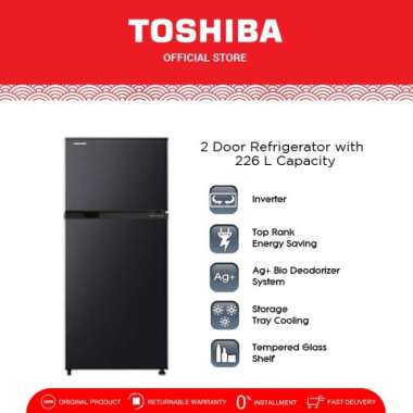 TOSHIBA GR-B31IS Kulkas 2 Pintu Inverter 253 L Hitam