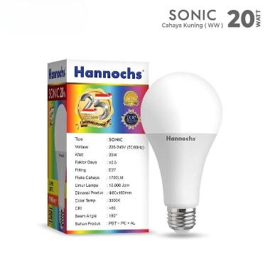 Hannochs Sonic Lampu LED 20 Watt Warna Kuning