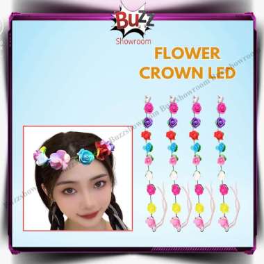 Flower Crown LED Bando Bunga Bandana Lampu Mahkota