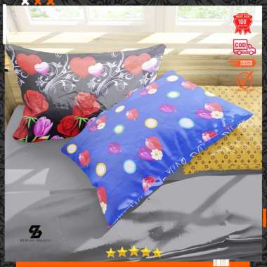 1 SET Sarung bantal/guling dewasa motif elegan terbaru. 1setkeduanya RoseBlue