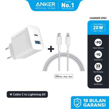 Anker Wall Charger GaN Adaptor Kabel for iPhone 17 16 15 14 13 20W 30W PD USB Type C Lightning MFi F