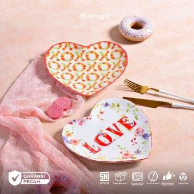 SANGO Set Piring Hati XOXO (Isi 2)