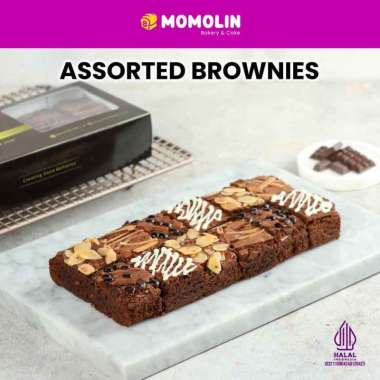 Assorted Brownies - Brownies Cokelat Skat - Brownies Panggang Kering - Brownies Bites Sekat Momolin 