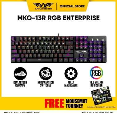 Armaggeddon MKO 13R Full Size Programmable RGB Optical Blue Switch Mechanical Keyboard