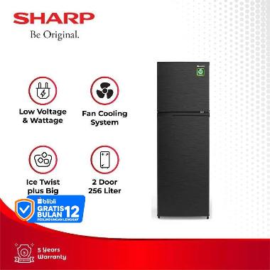 SHARP SJ-316MN-HS Kulkas 2 Pintu Kirei [237 L/ 256 L]
