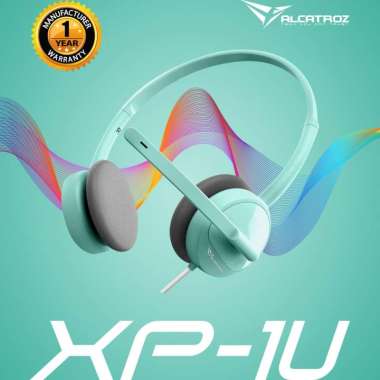 Headset Microphone Alcatroz XP 1U Headphone Office Sekolah Gaming Black