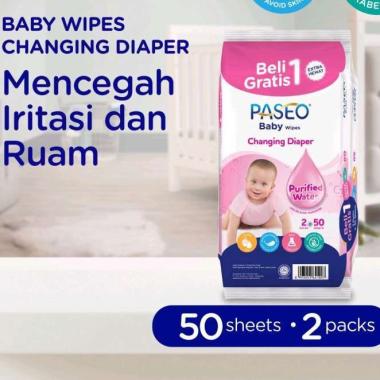 Tissue Basah / Tissue Baby PASEO (50 sheet) 2 packs