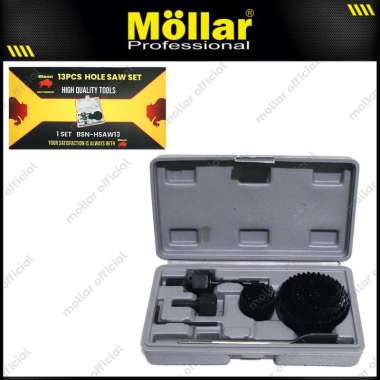 BISON Hole Saw Set 13 Pcs - Mata Bor Kayu Hidroponik Holesaw Kit