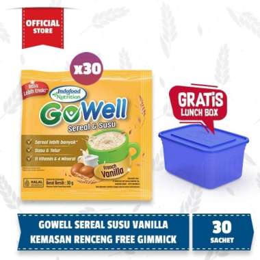Gowell Sereal Susu Vanila Renceng [3 Renceng/30 Sachet] Free Gimmick