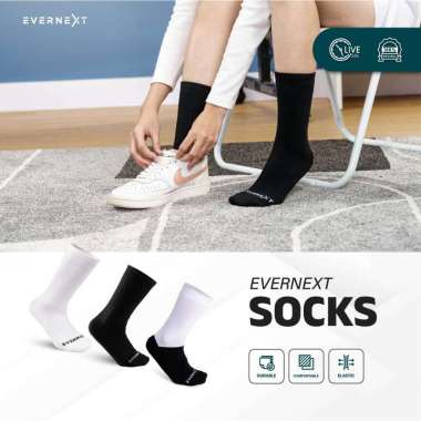 EVERNEXT - KAOS KAKI ANAK SEKOLAH SD SMP SMA KAOS KAKI HITAM PUTIH POLOS LAKI-LAKI PEREMPUAN FULL BL