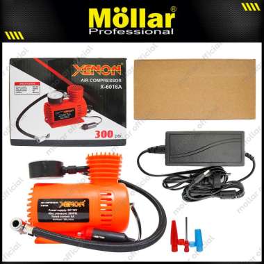 [PAKET] XENON X-6016A Kompresor Pompa Angin Mini & MOLLAR Adaptor 5A
