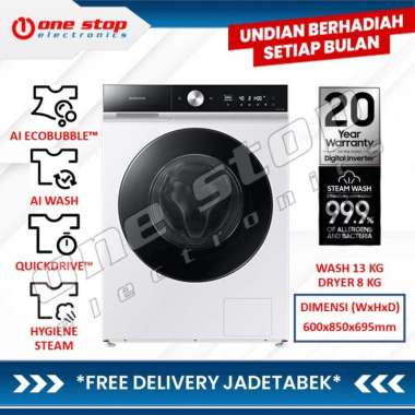 [GARANSI RESMI] SAMSUNG WD13BB944DGESE BESPOKE Front Load Washer Dryer Combo 13/8kg