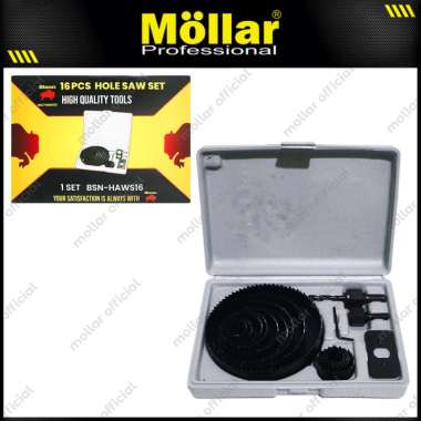 BISON Hole Saw Set 16 Pcs - Mata Bor Kayu Hidroponik Holesaw Kit