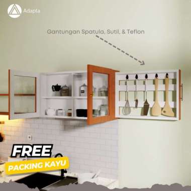 Rak Dinding Ambalan minimalis - Rak Bumbu Dinding Kaca Tertutup Minimalis - Lemari Bumbu Dapur Rak S