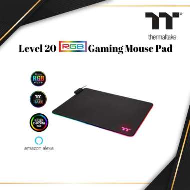 Thermaltake Level 20 RGB Gaming Mouse Pad TT Premium Series (Hard Surface Medium) | GMP-LVT-RGBHMS-0