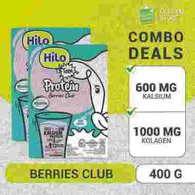 Twin Pack: HiLo Teen+ Collagen Berries Club 400 gram - Susu Tinggi Kalsium dengan Kolagen untuk Tumb