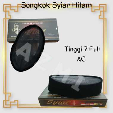 Songkok Presiden / songkok Syiar Full AC Hitam Songkok Nasional bahan Bludru Peugeon tinggi 7 cm 9 H