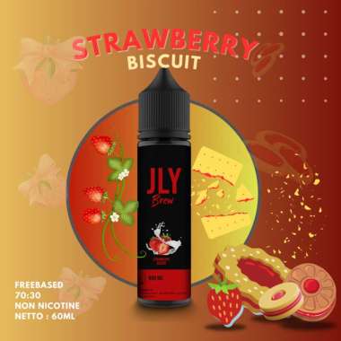 Boon Liquid freebase 70:30 Mod use JLY Brew 60ml tersedia 10 varian rasa Strawberry Biscuit