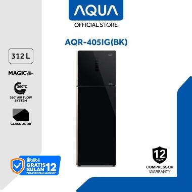 Aqua AQR-405IG Kulkas 2 Pintu Inverter 312L - Hitam