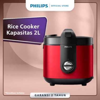 PHILIPS HD3138/32 Rice Cooker Analog [2 L] - Merah - 400 W