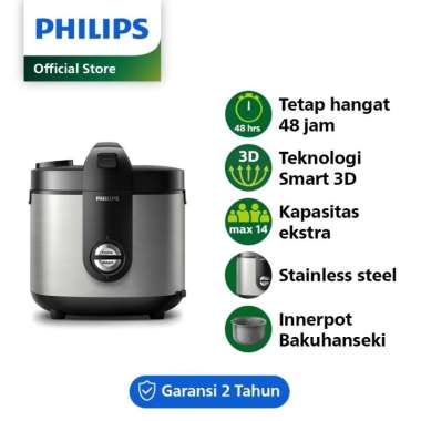 PHILIPS HD3138/33 Rice Cooker Analog [2 L] - Silver - 400 W