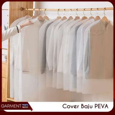 Cover Baju Resleting PEVA Anti Debu Penutup Gantungan Baju Pakaian Gown Jas 60 X 100