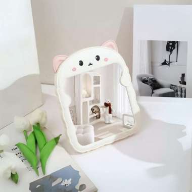 OEM ONE-K153 Cermin Meja Rias Bentuk Kucing / Kaca Rias Make Up / Cermin Rias / Cermin Lipat Portabl