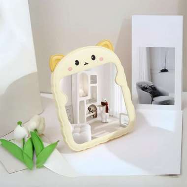 OEM ONE-K153 Cermin Meja Rias Bentuk Kucing / Kaca Rias Make Up / Cermin Rias / Cermin Lipat Portabl