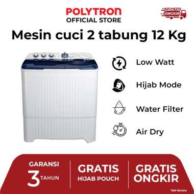 POLYTRON Mesin cuci Primadona Giant 2 tabung 12 Kg PWM 1203B