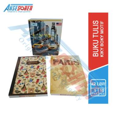 Buku Tulis Kiky Boxy [42 Lembar/1 Pack] / Buki Tulis Sekolah 1 Pak Murah / Buku Kuliah Notebook / Bu