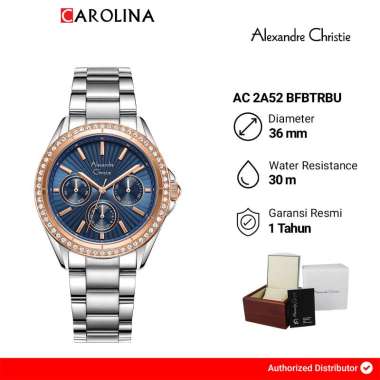 Jam Tangan Wanita Alexandre Christie AC 2A52 BFBTRBU Blue Dial Silver Stainless Steel Strap