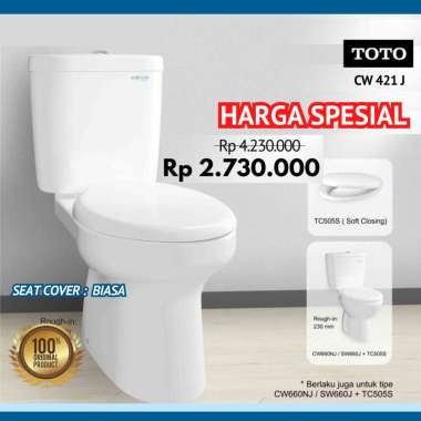 TOTO CW421J CLOSET DUDUK Tutup Biasa
