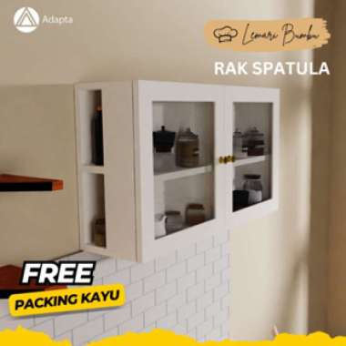 Rak Dinding MinimalisRak Dinding Kaca Bumbu Dapur Tertutup - Rak Dapur Tempel Gantung