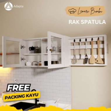 Set Rak Dinding Minimalis Rak Bumbu Dapur Kaca Tertutup Tempel - Lemari Dapur Kitchen Set Gantung Mi