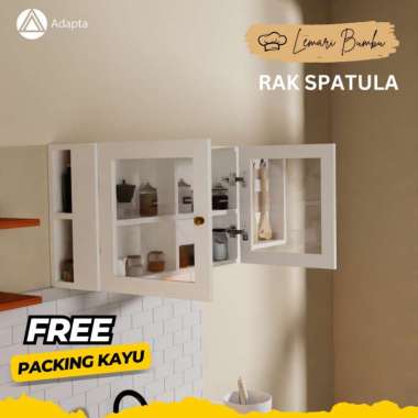 Set Rak Dinding Minimalis Rak Bumbu Dapur Gantung Tertutup - Lemari Dapur Kaca Tempel Dinding