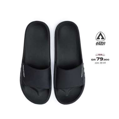 Aerostreet 39-44 Garvi Hitam Hitam - Sandal Selop Pria Wanita BAAAA 43