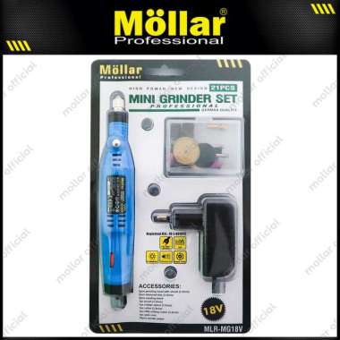 MOLLAR MG18V Mini Grinder Set 21 Pcs Bor Gerinda Tuner 18V Blister