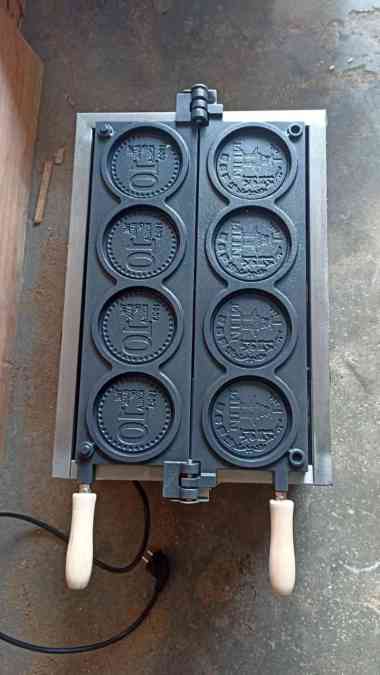 Wintech WTH-SZTM-4C Waffle Coin Baker - Mesin Pencetak / Pembuat Waffle Bentuk Koin Diameter 10 Cm
