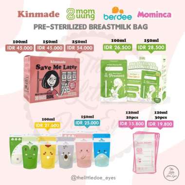 Kinmade / Mom Uung / Berdee Pre-sterilized Breast milk Storage Bag Kantong ASI Kinmade 100ml