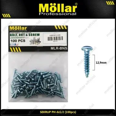 Mollar Rasmi Jual Mollar 93-026 Skrup Ph 6 X 1-1/2 Baut Sekrup Tapping Screw - 100 ...