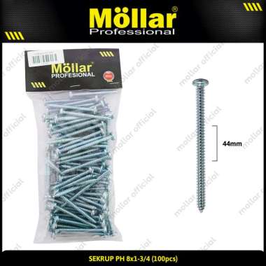 MOLLAR 93-035 Skrup PH 8 x 1-3/4 Baut Sekrup Tapping Screw - 100 pcs