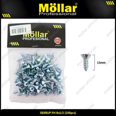 MOLLAR 93-053 Skrup FH 8 x 1/2 Baut Sekrup Tapping Screw - 100 pcs
