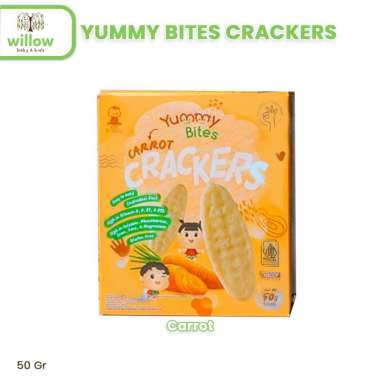 Snack Bayi - Yummy Bites Rice Crackers 50Gr Carrot