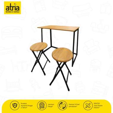 Atria Meja Makan Lipat Atria Set Freddy 2 Kursi - Coklat