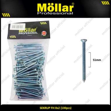 MOLLAR 93-060 Skrup FH 8 x 2 Baut Sekrup Tapping Screw - 100 pcs