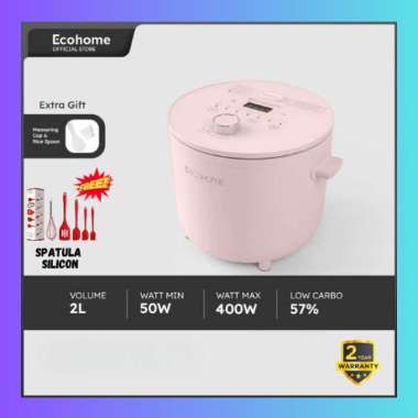 Ecohome Rice Cooker Low Carbo ELS-777 Low Sugar Penanak Multifungsi Pearl White