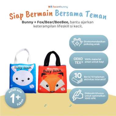 Fox and Bunny | Bunny Book + Bear/ Fox/ Beebee Busy Book Bunny + Fox