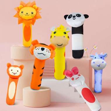 PELANGI Mainan Rattle Stick Bayi Mainan Tangan Bayi Bunyi Lucu Sapi