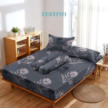 Sprei Set Festivo Ukuran 200x200 Microfiber Motif Minimalis Aesthetic Tinggi 20cm Sandy Collection A