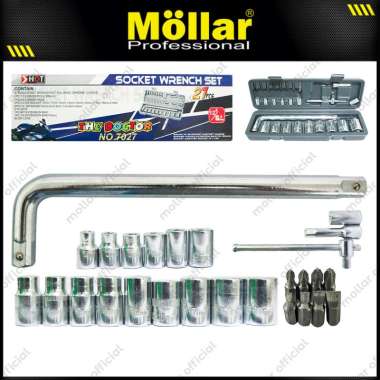 HDT Kunci Sok Set 27 Pcs 4-21 mm Kunci Shock 27pcs Motor Socket Wrench